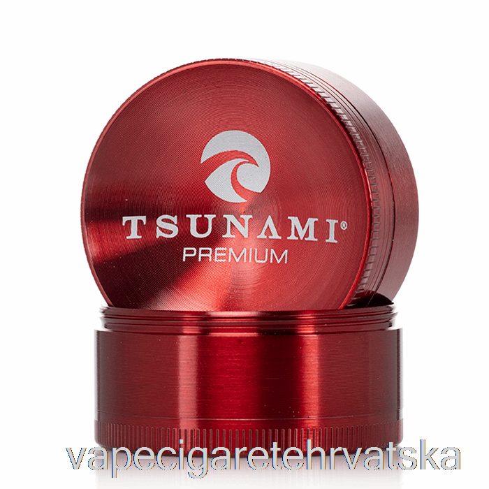 Vape Cigarete Tsunami 1,9 Inča 4-dijelni Potopljeni Gornji Mlin Crveni (50 Mm)